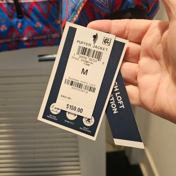 CLUB ROOM Men's Hooded Puffer Jacket - Blue Aztec - Medium - NWT - Picture 6 of 8